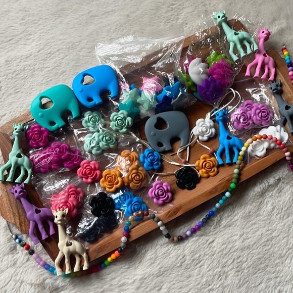 Silicone Teethers Teething Beads Pacifier Clips DIY Teething Jewelry - Picture 17 of 17